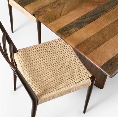 Cuadro de madera maciza Diseños personalizados Vintage Hotel silla de comedor de cordón tejido para eventos