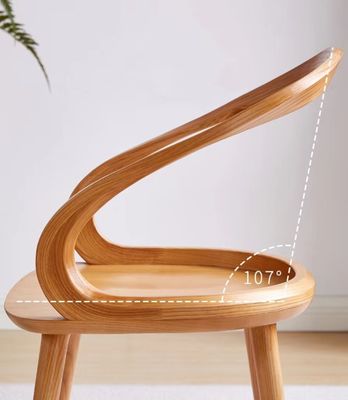 Muebles de restaurante silla de comedor moderna de madera sólida con acabado cerisa y diseño nórdico