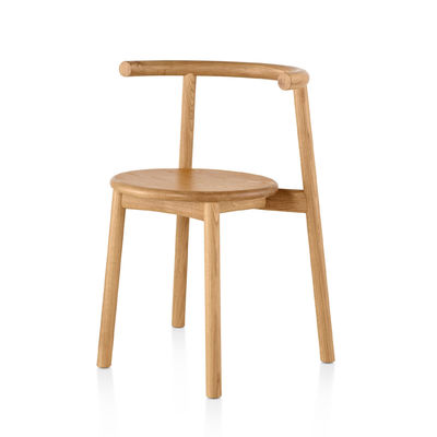 Casa Muebles Salón nórdico Silla de comedor de madera maciza con respaldo y acabado de nitrolaca