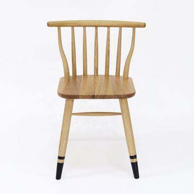 Diseño moderno estilo nórdico exquisita mano de obra Windsor silla de comedor de madera maciza para muebles de asientos de restaurante