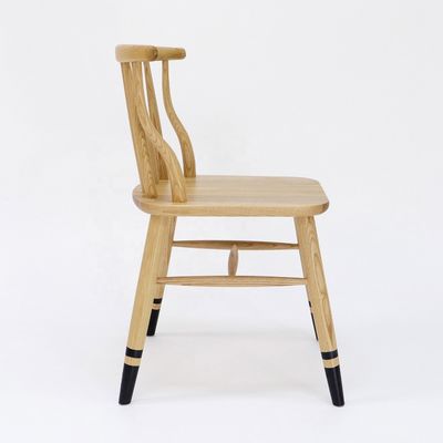Diseño moderno estilo nórdico exquisita mano de obra Windsor silla de comedor de madera maciza para muebles de asientos de restaurante
