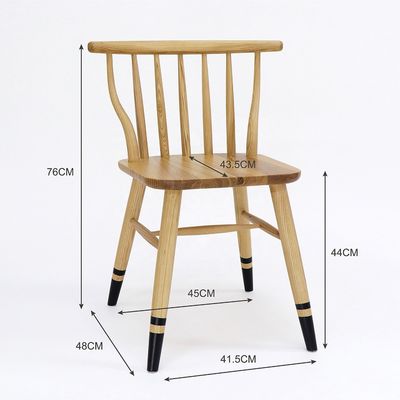 Diseño moderno estilo nórdico exquisita mano de obra Windsor silla de comedor de madera maciza para muebles de asientos de restaurante