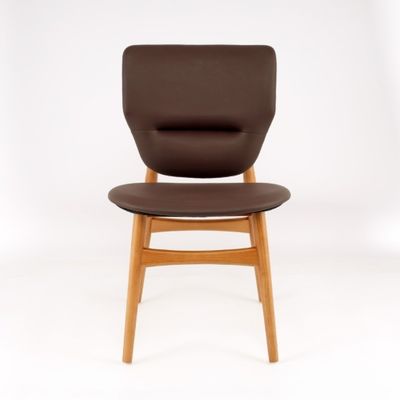 Muebles de comedor modernos silla de madera tapizada de cuero en diseño tradicional y color personalizado