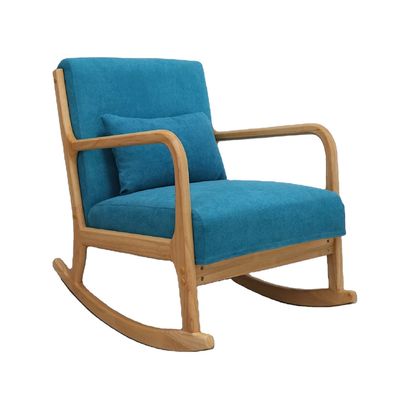 Marco de madera sólida de mediados de siglo moderno de tela de terciopelo Sofá mecedor silla para estilo de diseño de sala de estar de lujo