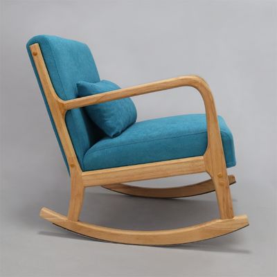 Marco de madera sólida de mediados de siglo moderno de tela de terciopelo Sofá mecedor silla para estilo de diseño de sala de estar de lujo