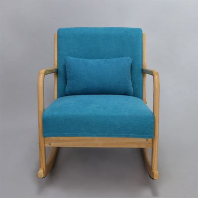 Marco de madera sólida de mediados de siglo moderno de tela de terciopelo Sofá mecedor silla para estilo de diseño de sala de estar de lujo