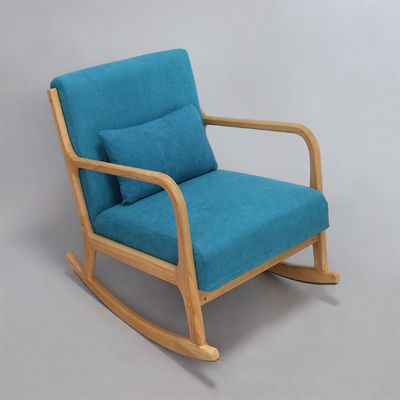 Marco de madera sólida de mediados de siglo moderno de tela de terciopelo Sofá mecedor silla para estilo de diseño de sala de estar de lujo