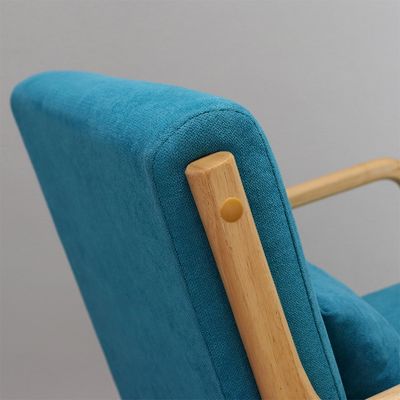 Marco de madera sólida de mediados de siglo moderno de tela de terciopelo Sofá mecedor silla para estilo de diseño de sala de estar de lujo
