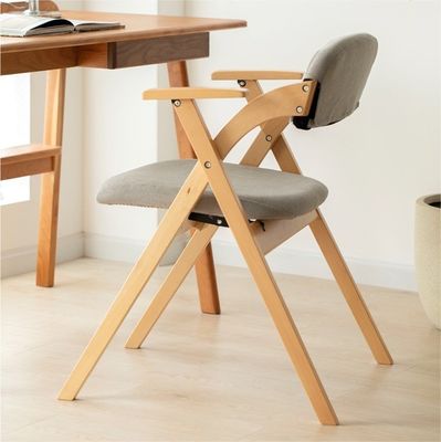 Sillones de madera sólida natural para el comedor moderno con marco de madera de caucho / madera de ceniza