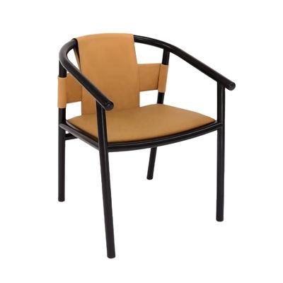 Estilo de diseño moderno Marco de madera Silla marrón Muebles de comedor Muebles de ocio Salón acento sillas de brazos