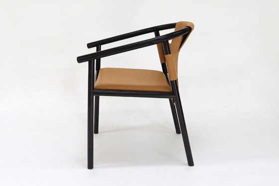 Estilo de diseño moderno Marco de madera Silla marrón Muebles de comedor Muebles de ocio Salón acento sillas de brazos