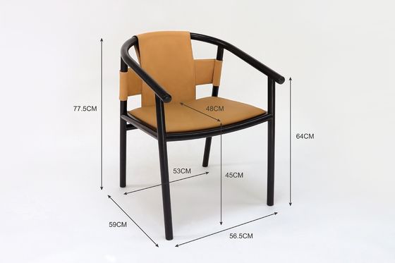 Estilo de diseño moderno Marco de madera Silla marrón Muebles de comedor Muebles de ocio Salón acento sillas de brazos