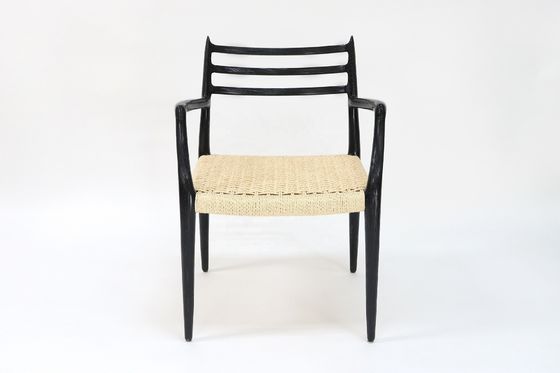 Silla de brazo de madera de estilo japonés Silla de comedor de papel tejido de cordón en estilo industrial japonés nórdico para muebles para el hogar