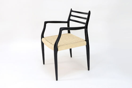 Silla de brazo de madera de estilo japonés Silla de comedor de papel tejido de cordón en estilo industrial japonés nórdico para muebles para el hogar