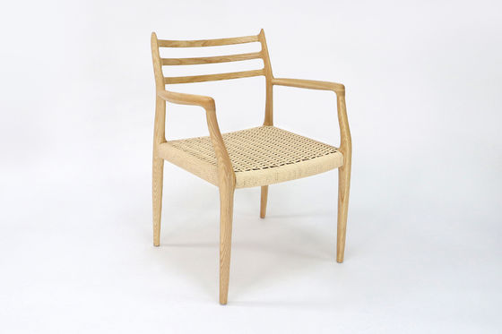 Silla de brazo de madera de estilo japonés Silla de comedor de papel tejido de cordón en estilo industrial japonés nórdico para muebles para el hogar