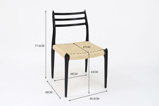 Silla de cuerda para exteriores silla tejida de madera maciza silla sin brazos comodidad comedor comedor sala de estar silla de cuerda muebles sin plegado