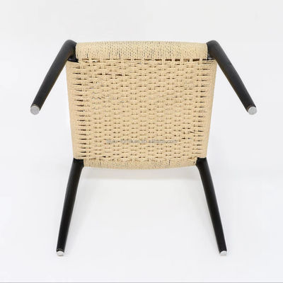 Confortable tejido a mano y embalaje de correo estilo moderno silla de cuerda de madera maciza para el exterior muebles de comedor y sala de estar