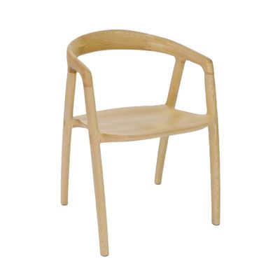 Restaurante Silla de comedor de madera sólida con acabado de nitrolacquer en nuez/natural/negro