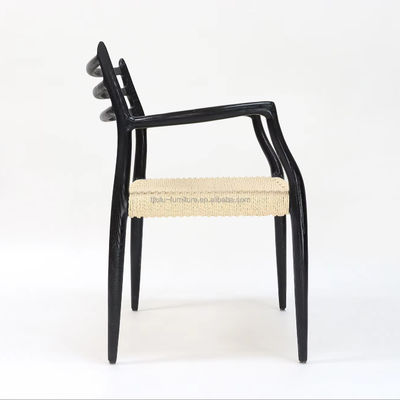 Silla de comedor de madera maciza Muebles W64*D50.5*H77CM Silla de cuerda de papel tejida a mano para exteriores dentro del paquete de correo Y
