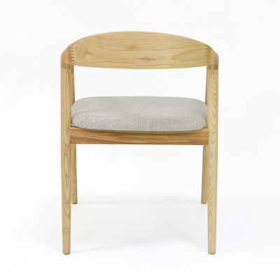 Muebles para el hogar moderno Nitrolacquer Finish Silla de comedor de madera con tapicería de tela