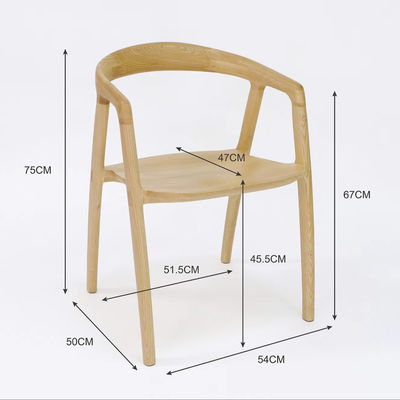 Silla de comedor de madera sólida con acabado de nitrolacquer y NO diseño plegado a razonable en madera de ceniza