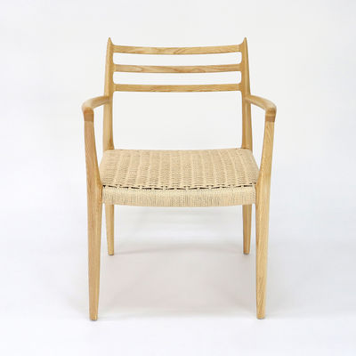 Muebles para edificios de oficinas silla de comedor de madera maciza tejida a mano con nitrolacquer acabado en estilo nórdico