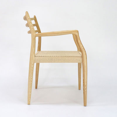 Muebles para edificios de oficinas silla de comedor de madera maciza tejida a mano con nitrolacquer acabado en estilo nórdico