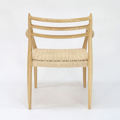 Muebles para edificios de oficinas silla de comedor de madera maciza tejida a mano con nitrolacquer acabado en estilo nórdico