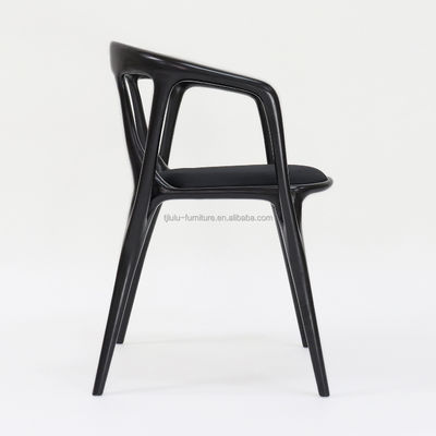Silla de comedor de madera artística de tela personalizada tapizado de madera sólida para una solución de asientos de restaurante moderno