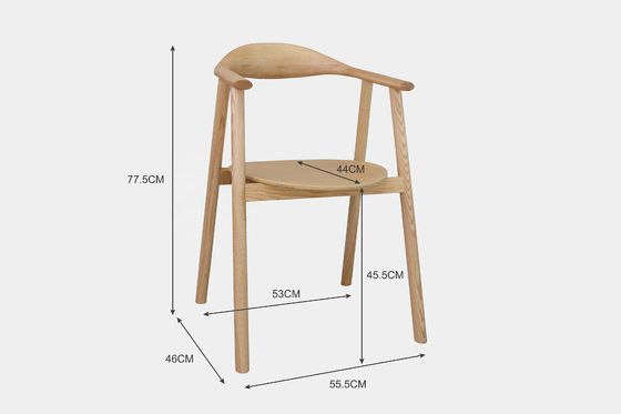 Silla de comedor de madera de ceniza sólida totalmente montada para muebles para el hogar en restaurante moderno