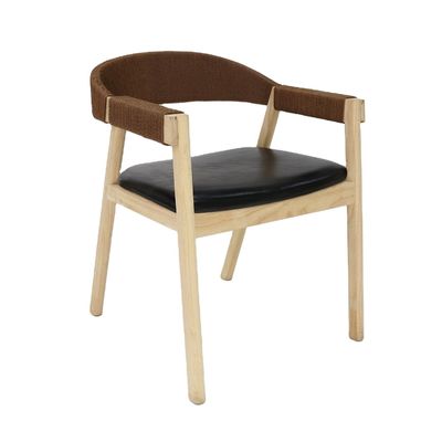 Instalaciones de ocio Silla de comedor de madera maciza para restaurantes Cordón tejido a mano Sencillez general Muebles para el hogar