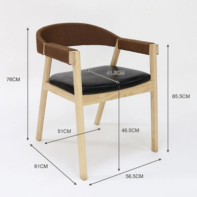 Instalaciones de ocio Silla de comedor de madera maciza para restaurantes Cordón tejido a mano Sencillez general Muebles para el hogar