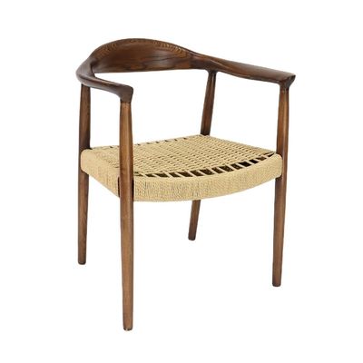 Silla de apoyabrazos Kennedy a medida estilo nórdico moderno Presidente de madera maciza silla de comedor para restaurante y café