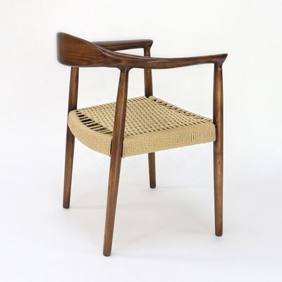 Silla de apoyabrazos Kennedy a medida estilo nórdico moderno Presidente de madera maciza silla de comedor para restaurante y café