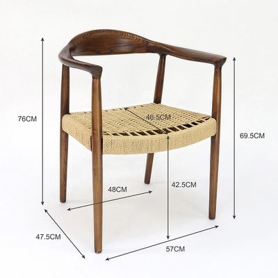 Silla de apoyabrazos Kennedy a medida estilo nórdico moderno Presidente de madera maciza silla de comedor para restaurante y café