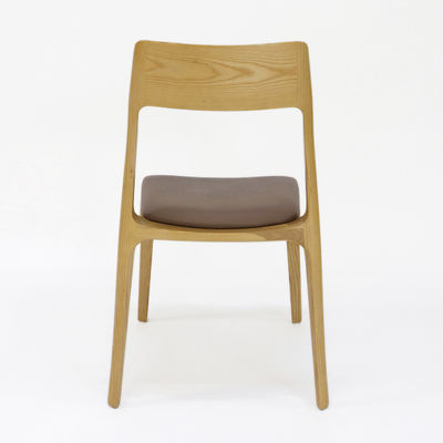 Instalaciones de ocio silla de comedor de madera vintage con tapicería de tela personalizada y acabado de nitrolaca