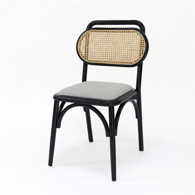 Silla de comedor personalizada de madera vintage para restaurantes sin tapicería plegada y de ratán