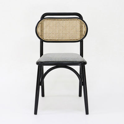 Silla de comedor personalizada de madera vintage para restaurantes sin tapicería plegada y de ratán