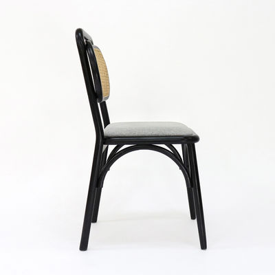 Silla de comedor personalizada de madera vintage para restaurantes sin tapicería plegada y de ratán