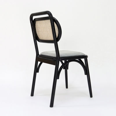 Silla de comedor personalizada de madera vintage para restaurantes sin tapicería plegada y de ratán