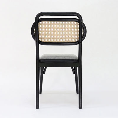 Silla de comedor personalizada de madera vintage para restaurantes sin tapicería plegada y de ratán