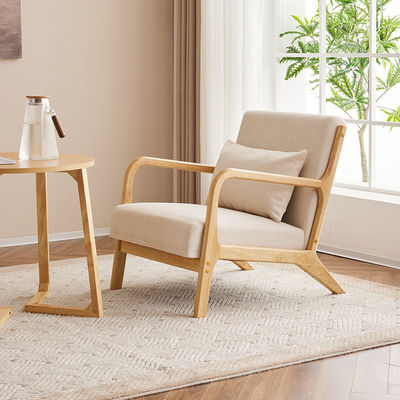 General Muebles para el hogar Moderno Nordic Luxury Silla de salón de madera maciza Sofá de ocio Silla para el salón