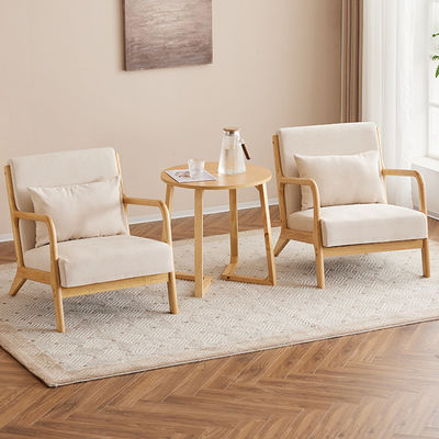 General Muebles para el hogar Moderno Nordic Luxury Silla de salón de madera maciza Sofá de ocio Silla para el salón