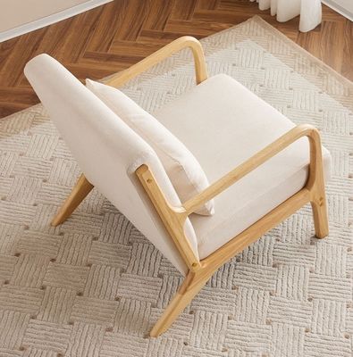General Muebles para el hogar Moderno Nordic Luxury Silla de salón de madera maciza Sofá de ocio Silla para el salón