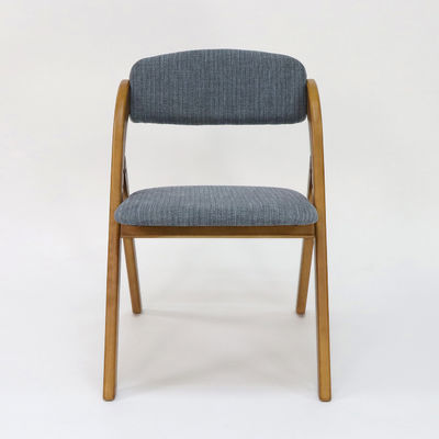 Silla de comedor de madera de estilo vintage personalizada con diseño plegable y tapa de tela