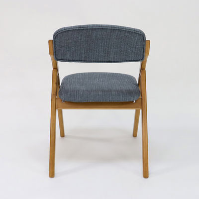 Silla de comedor de madera de estilo vintage personalizada con diseño plegable y tapa de tela