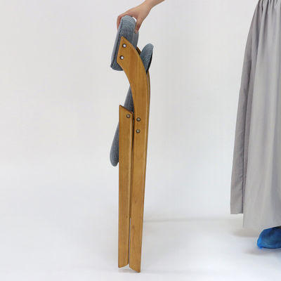 Silla de comedor de madera de estilo vintage personalizada con diseño plegable y tapa de tela