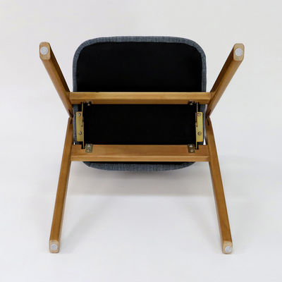 Silla de comedor de madera de estilo vintage personalizada con diseño plegable y tapa de tela