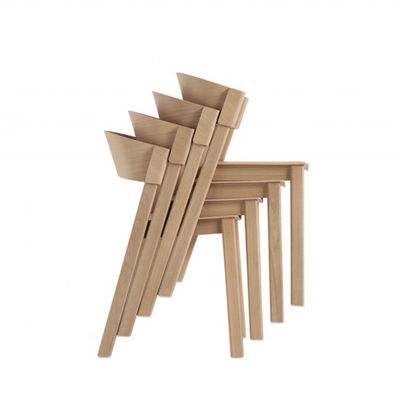 Servicio OEM aceptado Sala de comedor nórdica moderna silla de madera maciza curva antigua apilada totalmente ensamblada con y OEM
