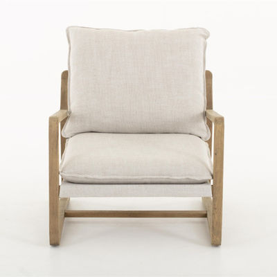Madera sólida salón nórdico ocio KD desmontable sofá silla para el salón con modelo de diseño de marco de madera natural